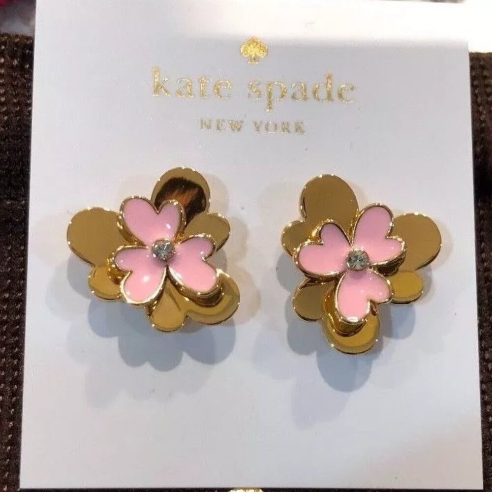 kate spade Blush Pansy Blossom Stud Earrings/NWT